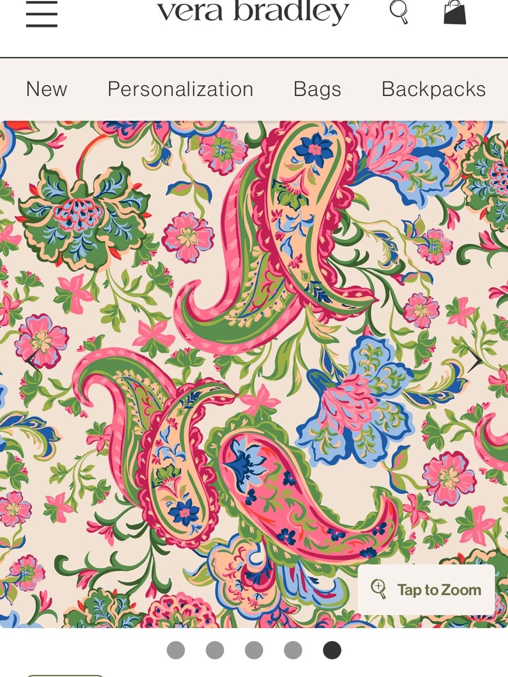 Vera Bradley Hathaway tote in vibrant paisley - Picture 6 of 6
